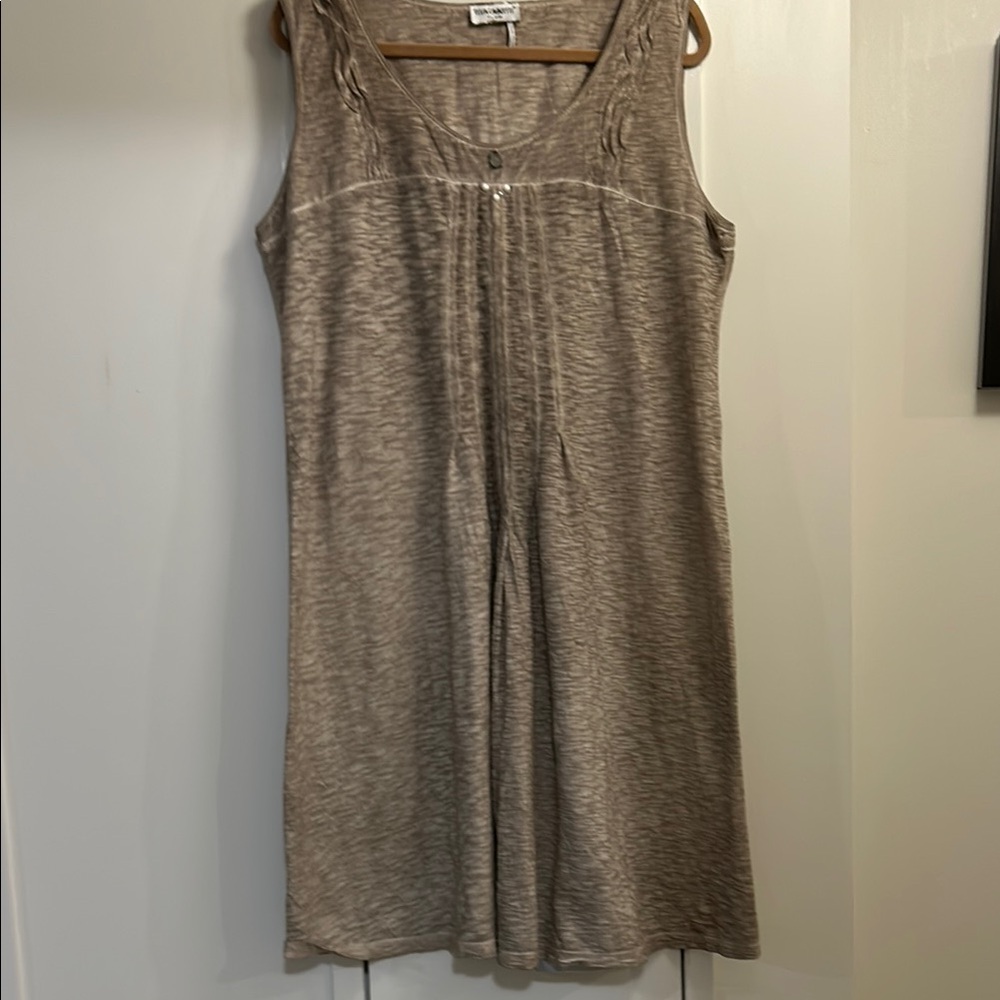 Elisa Cavaletti. Sleeveless Tan Dress
